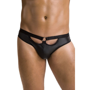Чоловічі сліпи з вирізами Passion 041 SLIP JOE XXL/XXXL Black, екошкіра, відкриті сідниці