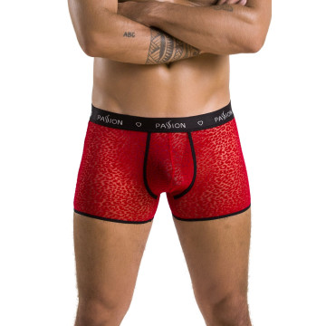 Чоловічі прозорі боксери Passion 046 SHORT PARKER XXL/XXXL Red, сітка, під леопард