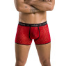 Чоловічі прозорі боксери Passion 046 SHORT PARKER XXL/XXXL Red, сітка, під леопард
