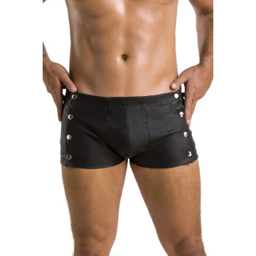 Чоловічі шкіряні боксери із заклепками Passion 048 SHORT DAVID XXL/XXXL Black