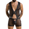 Комплект чоловічої білизни на шнурівці Passion 053 SET WILLIAM XXL/XXXL Black, жилет, боксери