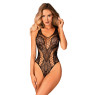 Бодістокінг з вирізами Obsessive B138 teddy S/M/L, black, з доступом