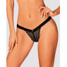 Мереживні трусики із заниженою талією Obsessive Estiqua panties XS/S, black