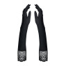 Високі рукавички з каменями та мереживом Obsessive Miamor gloves, black