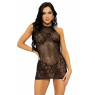 Сукня-сітка зі стразами Leg Avenue Rhinestone halter mini dress Black, відкрита спина, one size