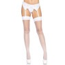 Панчохи-сітка зі швом Leg Avenue Backseam Thigh Highs White, one size