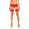 Панчохи Obsessive Ingridia stockings XS/S, бежеві з червоною резинкою