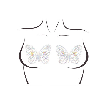 Пестис-метелики з кристалів Leg Avenue Chrysallis nipple sticker, наліпки, світяться у темряві