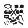 Набір Liebe Seele Black Lace and Neoprene 11шт Bondage Kit, анальна пробка з кристалом, віброкуля