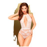 Боді з глибоким декольте та високими трусиками Penthouse - Toxic Powder White S/M