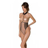 Еротичне боді Passion TRISHA BODY, XXL/XXXL, beige, з відкритими чашками