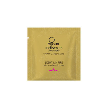 Пробник масажної олії Bijoux Indiscrets Light my Fire –  Wild Strawberry & Honey, 2 мл