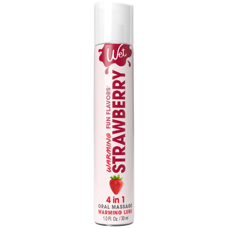Зігрівальний лубрикант на водній основі Wet Warming Strawberry 4 in 1, без цукру, 30 мл