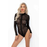 Боді Noir Handmade F287 Leopard flock bodysuit with long sleeves - S