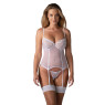 Корсет Obsessive Alissium corset & thong, M/L, гнучкі кісточки, відкрита спина, стрінги в комплекті