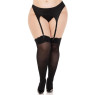 Панчохи Leg Avenue Lace top opaque thigh highs Black 1X/2X