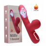 Вібратор Mini Milly для точки G та клітора, 10 режимів смоктання та 10 режимів вібрації, червоний, 14 см