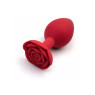 Силіконова анальна пробка з трояндою Rose Red, червона, розмір S, діаметр 2.7 см