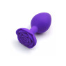 Силіконова анальна пробка з трояндою Rose Violet, фіолетова, розмір S, діаметр 2.7 см