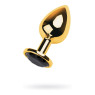 Металева анальна пробка Rose Gold Metal Plug Black, діаметр 2,8 см, довжина 7 см, розмір S