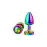 Металева анальна пробка Multicolour Metal Plug Rainbow, діаметр 2,4 см, довжина 6 см, розмір XS