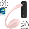 Смарт-віброяйце Satisfyer Ribbed Petal Connect App Rose, керування зі смартфона, пульт ДК