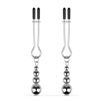 Затискачі для сосків Bedroom Fantasies: Nipple Clamps with Beaded Chain - Silver