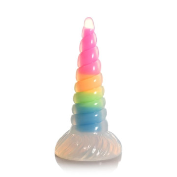 Фентезійний фалоімітатор Creature Cocks Luminescent Rainbow Silicone Dildo