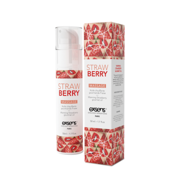 Масажна олія EXSENS Strawberry 50 мл розігрівальна, без цукру, без парабенів, їстівна