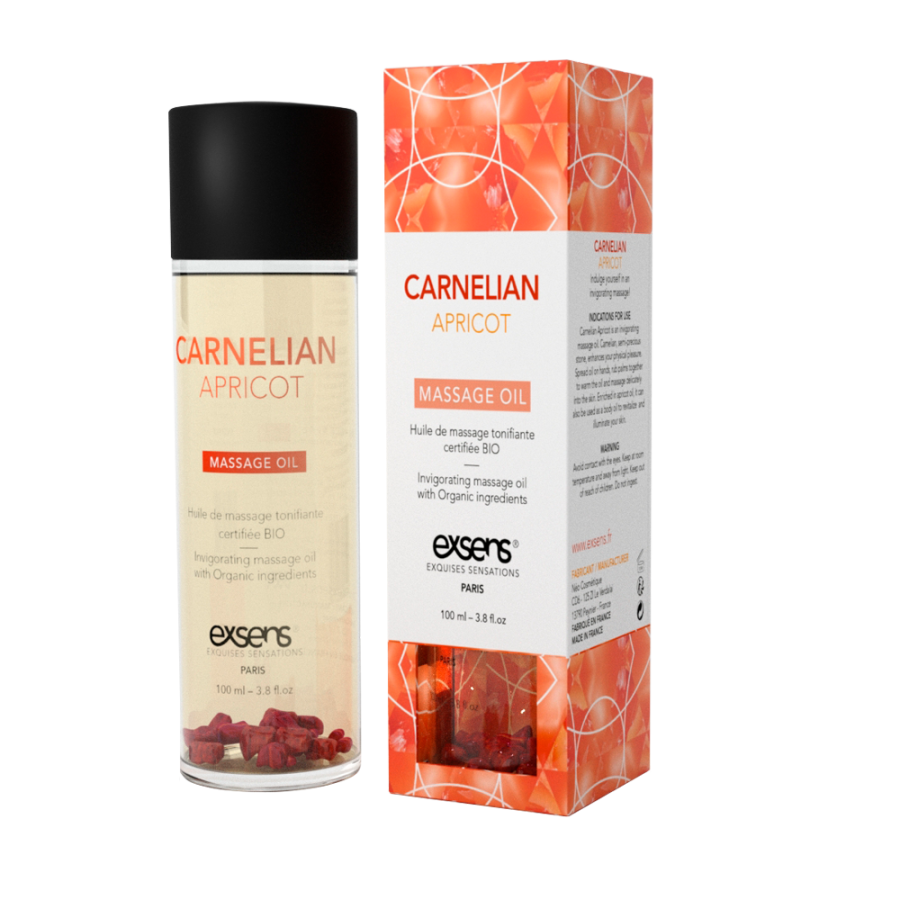 Масажна олія EXSENS Carnelian Apricot (бадьорна з сердоліком) 100мл, натуральна