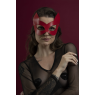 Маска кішечки Feral Feelings - Kitten Mask, натуральна шкіра, червона