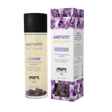 Масажна олія EXSENS Amethyst Sweet Almond (розслаблювальна, з аметистом) 100мл, натуральна