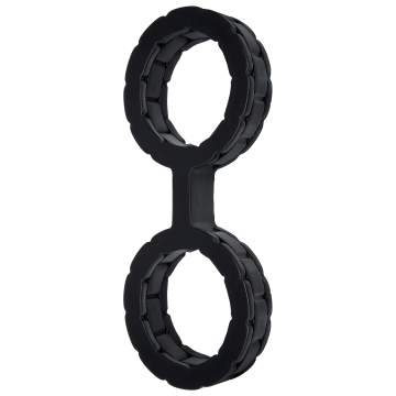 Наручники з силікону Doc Johnson The Cuffs Large - Black, добре тягнуться, для рук і для ніг