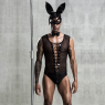 Еротичний чоловічий костюм Зайка Джонні з маскою, One Size Black