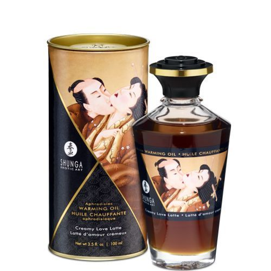 Розігрівальна олія Shunga Warming Oil – Creamy Love Latte (100 мл) без цукру, смачна