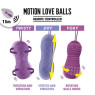 Вагінальні кульки з масажем і вібрацією FeelzToys Motion Love Balls Twisty з пультом ДК, 7 режимів