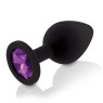 Набір силіконових анальних пробок із кристалом Rianne S: Booty Plug Set Black, діаметр 2,7см, 3,5см,