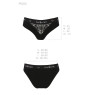 Трусики з широкою гумкою і мереживом Passion PS001 PANTIES S, black