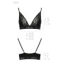 Еластичний топ з мереживом Passion PS001 TOP L, black