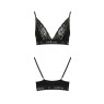 Еластичний топ з мереживом Passion PS001 TOP S, black