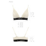 Еластичний топ з мереживом Passion PS001 TOP M, ecru