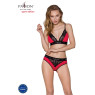 Еластичний топ з мереживом Passion PS001 TOP M, red-black