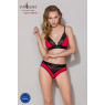 Еластичний топ з мереживом Passion PS001 TOP XL, red-black