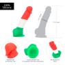Кольоровий фалоімітатор ADDICTION - LEONARDO - 7 - 3 COLOURS, 17,8 см, силікон, вібропуля в подарун
