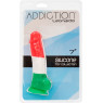 Кольоровий фалоімітатор ADDICTION - LEONARDO - 7 - 3 COLOURS, 17,8 см, силікон, вібропуля в подарун