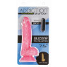 Фалоімітатор, що світиться у темряві, ADDICTION - BRANDON - 7.5 - PINK G.I.D. / W PB, 19 см, силіко