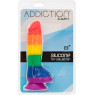 Райдужний фалоімітатор ADDICTION - JUSTIN - 8 - RAINBOW, 20,3 см, силікон, вібропуля в подарунок