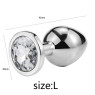Металевий анальний пробка, Silver Diamond, розмір L