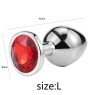 Металевий анальний пробка, Silver Ruby, розмір L