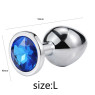 Металевий анальний пробка, Silver Sapphire, розмір L